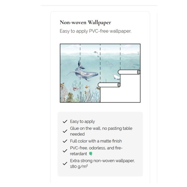 Fototapete Secret Sealife – zauberhafte Unterwasserwelt mit Wal und Delfin für Kinderzimmer