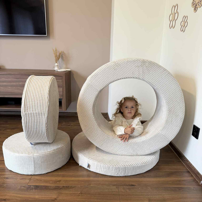 Modular Corduroy Pouf – versatile play and creative development | Beige