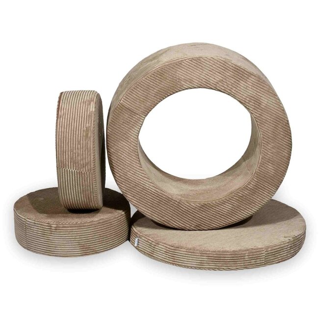 Pouf modulaire en tissu côtelé – jeu polyvalent et développement créatif | Toffee