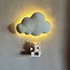 Handmade Cloud Lamp with Swinging Bear and Soft LED Light