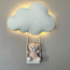 Handgefertigte Wolkenlampe mit schaukelndem Bären und sanftem LED-Licht
