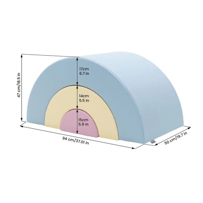 Set de blocs en mousse Rainbow aux couleurs pastel – sûr et stimulant la motricité