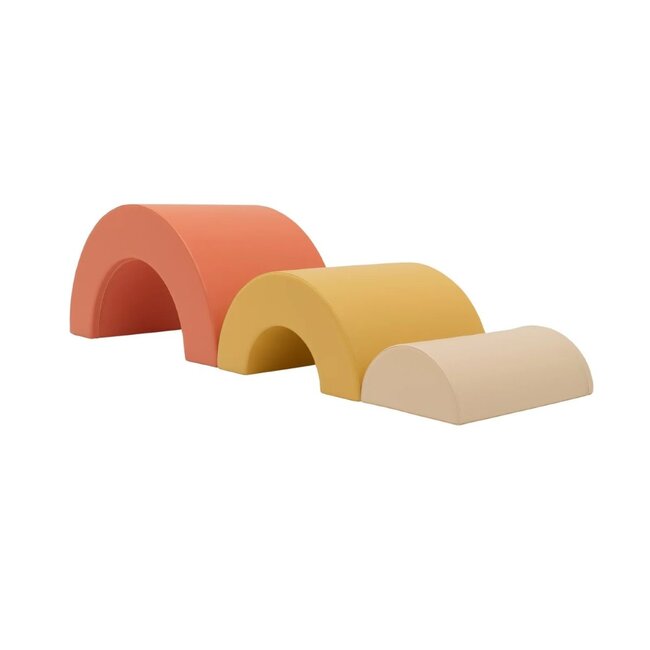 Foam blocks set rainbow in soft pastel fries colors for climbing & building