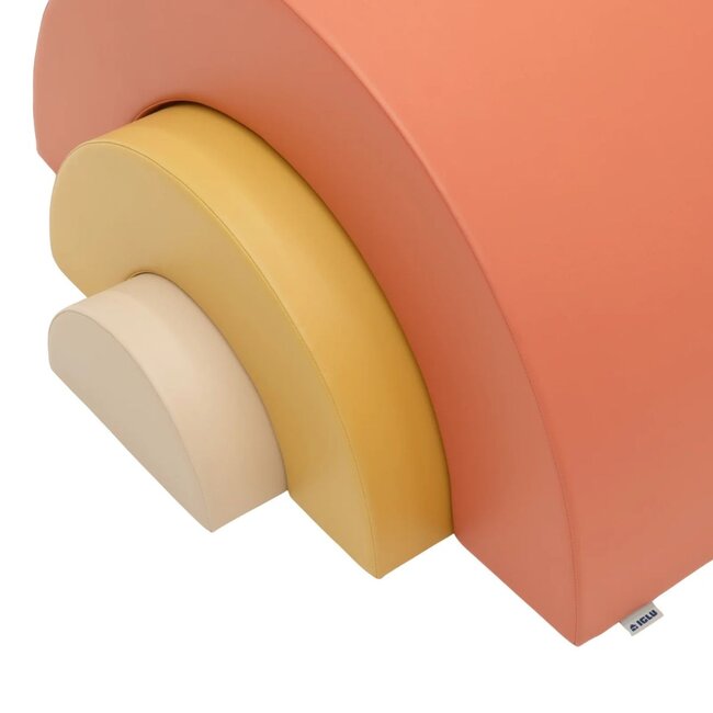 Set de blocs en mousse arc-en-ciel aux couleurs douces pastel frison pour grimper & construire