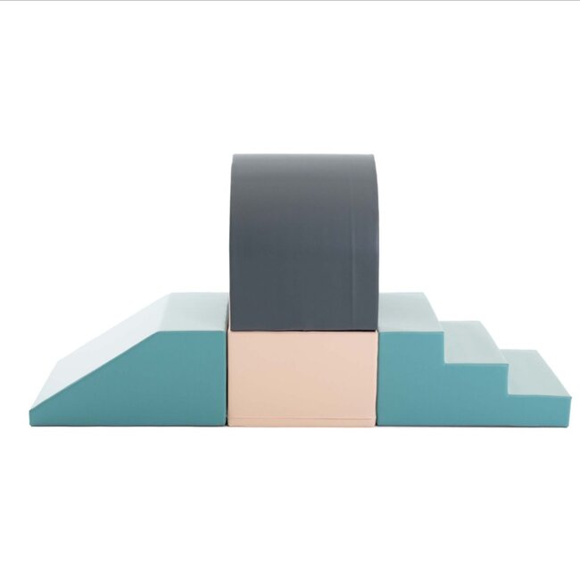 Set de blocs en mousse tunnel aux couleurs pastel pour ramper, grimper & jouer
