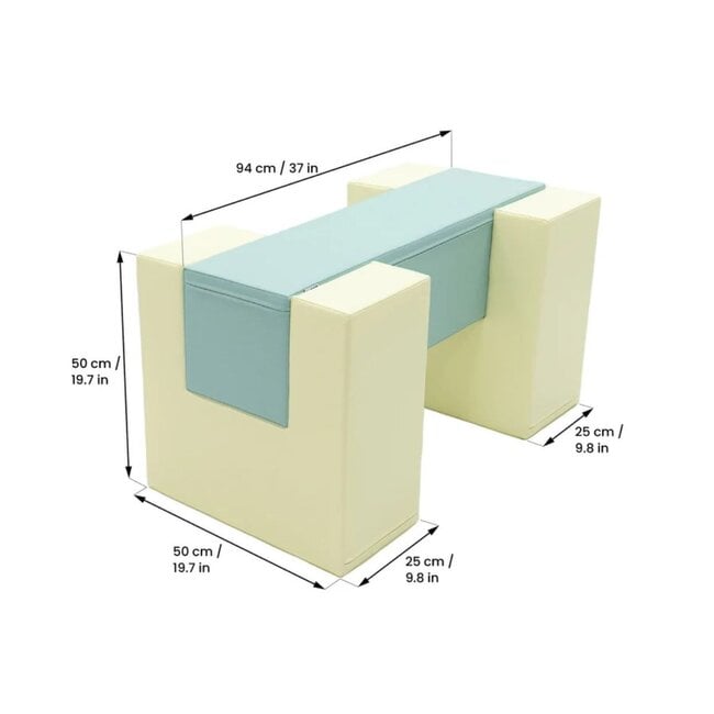 Foam blokken balans brug in zachte pasteltinten voor klimmen & balanceren
