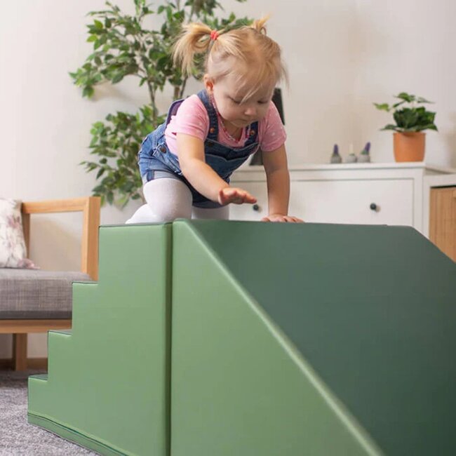 Foam blocks slide XL in green for climbing, sliding & active play