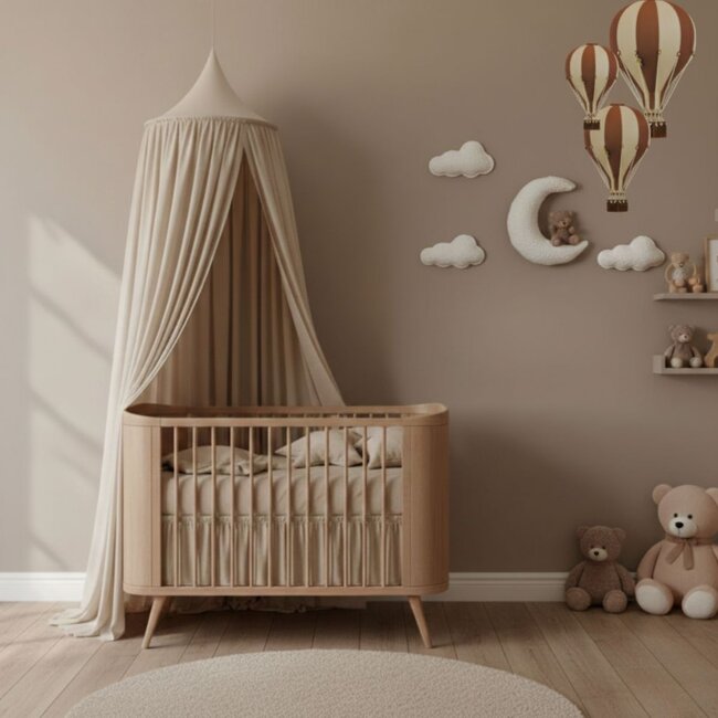 Décoration murale pour chambre d’enfant – ensemble 4 pièces nuages et ours sur la lune, chaleureux et unique