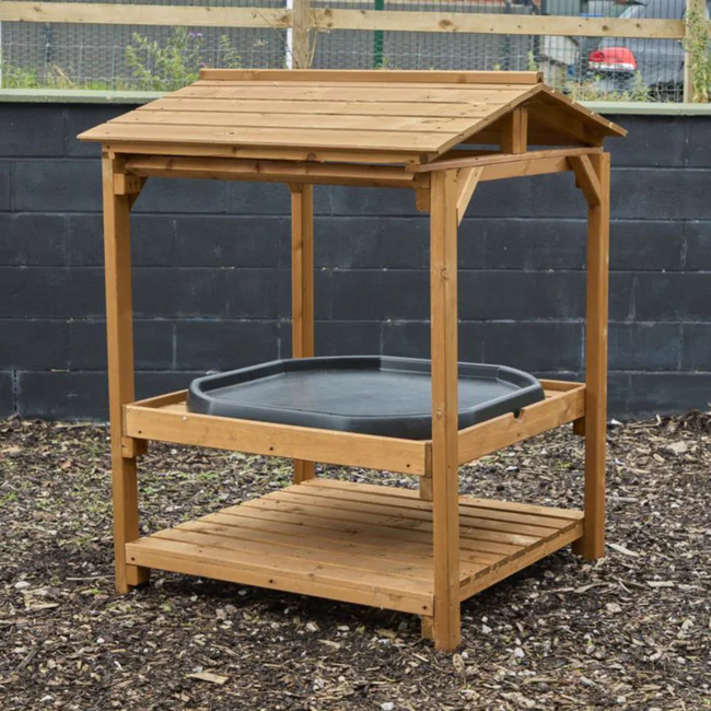 Support de jeu en bois avec auvent pour enfants dès 3 ans, solide et sûr