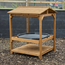Wooden play stand with canopy for children 3+, sturdy and safe