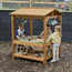 Wooden play stand with canopy for children 3+, sturdy and safe