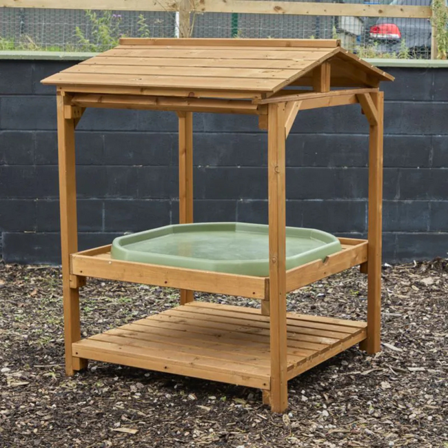 Support de jeu en bois avec auvent pour enfants dès 3 ans, solide et sûr