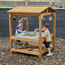 Wooden play stand with canopy for children 3+, sturdy and safe