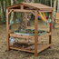 Wooden play stand with canopy for children 3+, sturdy and safe