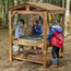 Wooden play stand with canopy for children 3+, sturdy and safe