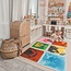 Sensory and colorful floor tiles to encourage motor skills, color recognition, and imaginative play