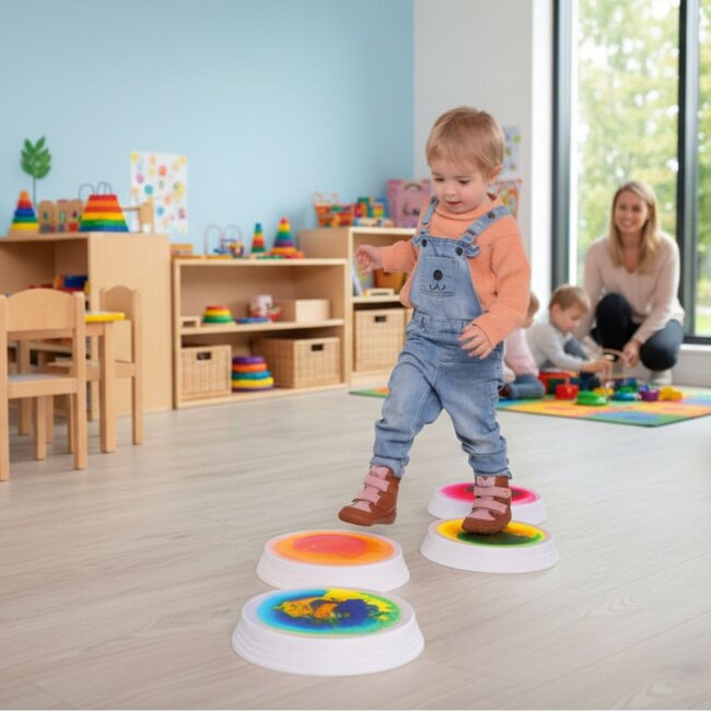 Interactive LED Stepping Stones for Kids | 4-Piece Set for Balance and Sensory Development