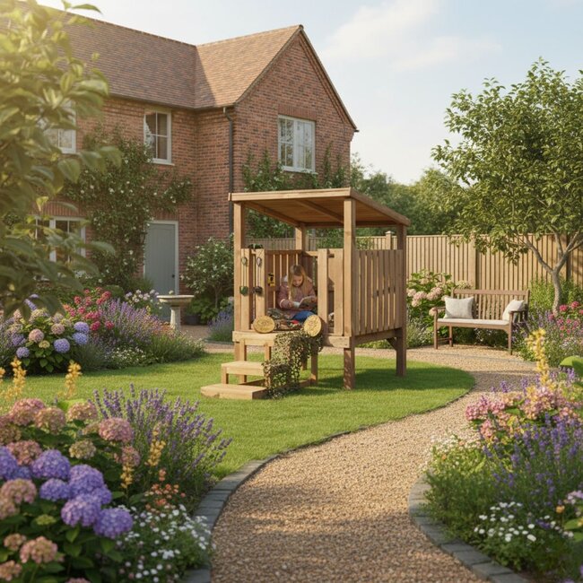 Loft Den Outdoor Playhouse – interactive playhouse for children aged 3+