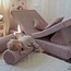 Banc de jeu modulaire Montessori en mousse douce avec tissu Waffle | Rose Clair