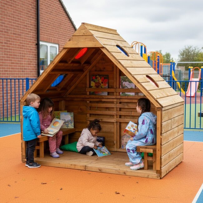 Buiten speel- en leerhuis Forest Fern van grenenhout – Ruim en duurzaam speel- en leerhuis voor scholen, BSO’s en thuis