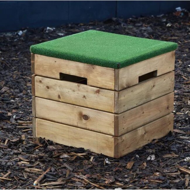 Flexible and durable play platform with multiple sections for jumping, balancing, and creative obstacle courses