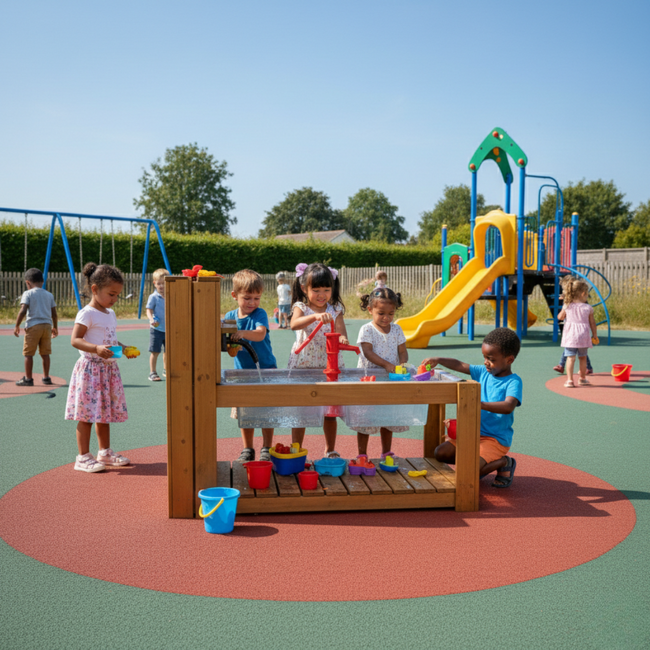 Pump In Pump Out – Station de Pompage Double pour Jeu Sensoriel et Créatif en Plein Air