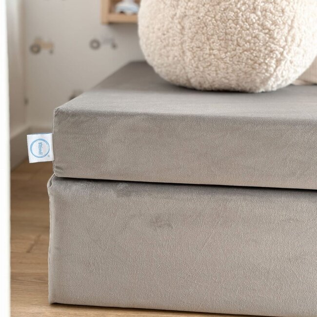 Comfort Montessori play sofa in grey velvet – modular set