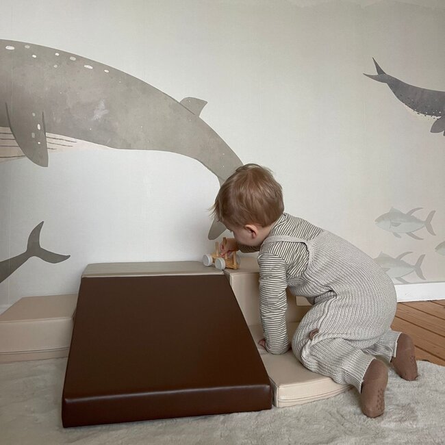 Set de blocs en mousse Corner beige – sûr, doux et stimulant la motricité