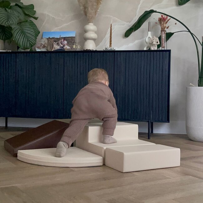 Foam blocks set Corner in beige – safe, soft and motor skills boosting