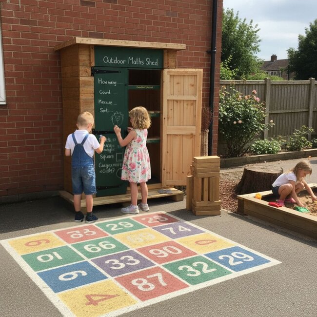 Cabane de Mathématiques Tableau Noir – Rangement Montessori Résistant aux Intempéries pour le Matériel