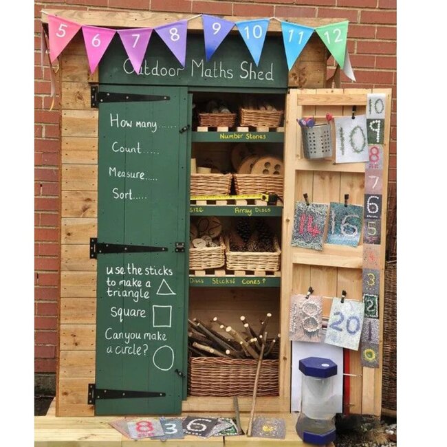 Cabane de Mathématiques Tableau Noir – Rangement Montessori Résistant aux Intempéries pour le Matériel