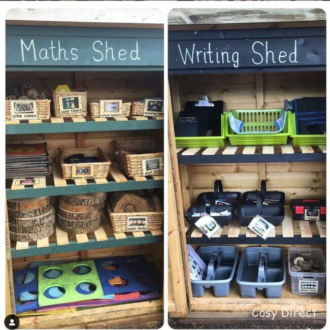 Cabane de Mathématiques Tableau Noir – Rangement Montessori Résistant aux Intempéries pour le Matériel