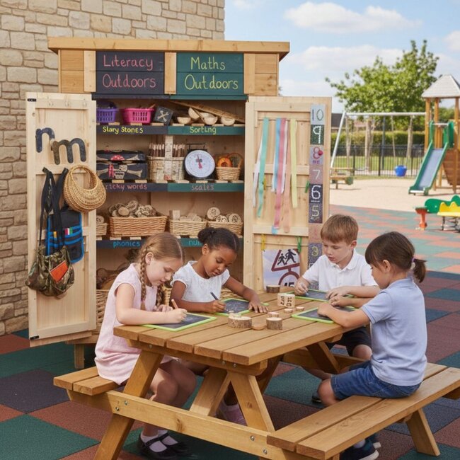 Cabane Combinée Maths et Écriture Tableau Noir – Rangement Montessori pour Écoles et Crèches