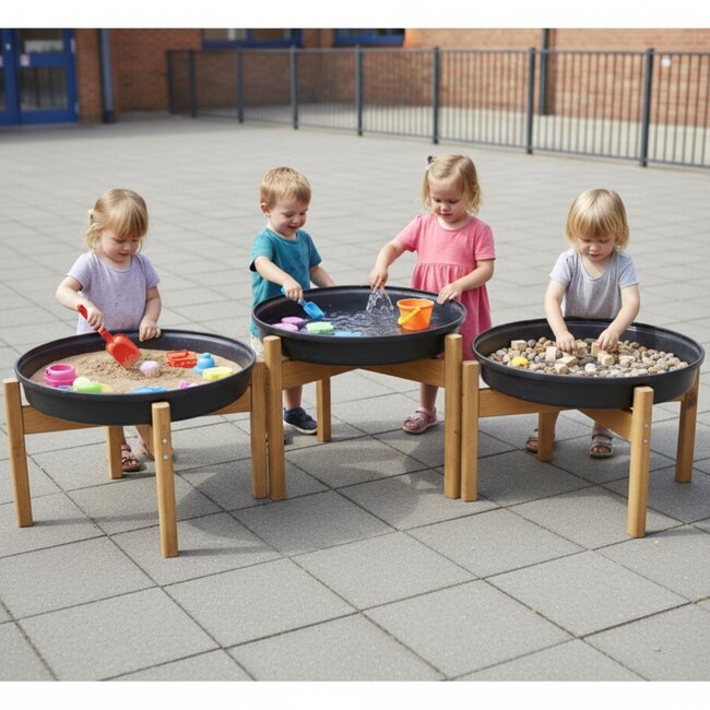 Trio Deep Play Trays with Wooden Stands – Creative & Sensory Play