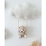 Adorable 5-piece wall decoration for the nursery – cloud set with cute bear on a swing