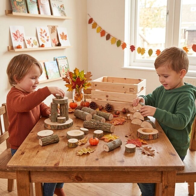 90-Piece Natural Wooden Building Set for Creative Open-Ended Play