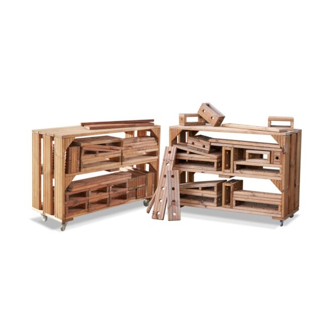 Imagineering & Deckciting Blocktrolleys 50-teiliges Set für Kreatives Offenes Spiel