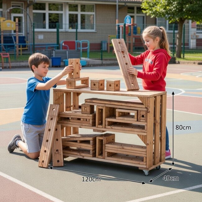 Imagineering & Deckciting Blokkentrolley 25-delige Set voor Creatief en Open Einde Spel