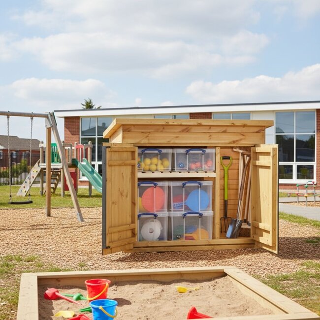 Big & Bountiful Abri de Rangement Extérieur – Abri en Bois Durable pour Matériel Sportif et de Jardin