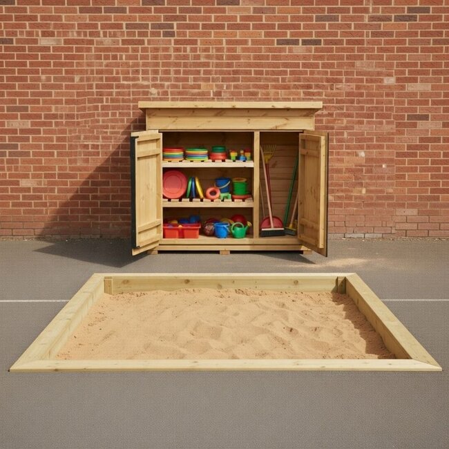 Big & Bountiful Outdoor Storage Shed – Durable Wooden Shed for Sports and Garden Equipment