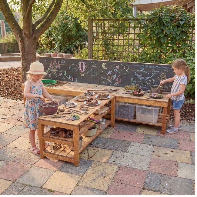 Houten T-werktafel voor de Onderbouw – Modulair & 48cm Hoog