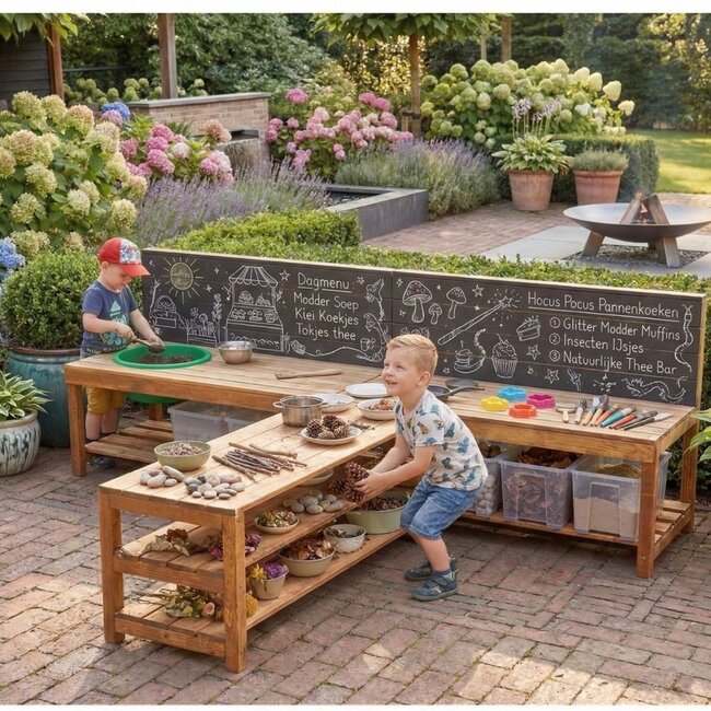 Table de Travail en T en Bois – Modulaire & Hauteur 48cm