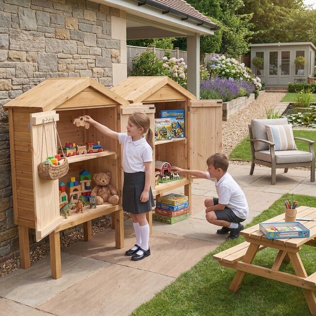Outdoor Bücherhäuschen für Kindergarten – 2er Set – 134cm Hoch