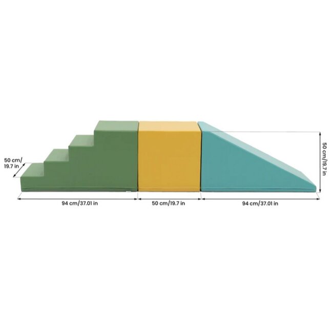 Toboggan modulaire en blocs de mousse XXL avec bloc intermédiaire supplémentaire