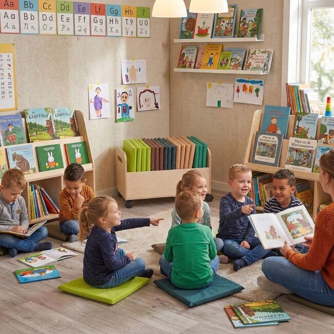 Mobile Trolley with 30 Waterproof Cushions for Indoor Learning