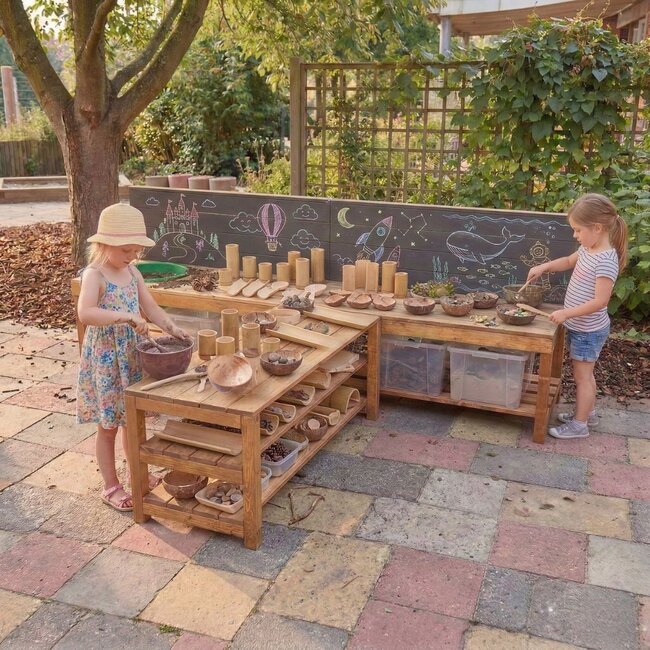 Natuurlijke Meetset van 40 Delen van Bamboe en Kokosnoot voor Sensorisch Spel