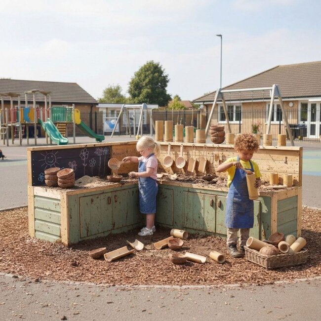 Natürliches Messset 40-teilig mit Bambus und Kokosnuss für sensorisches Spiel