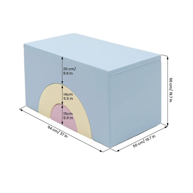 Kit de Psychomotricité Softplay XL Pastel avec Toboggan, Escalier et Blocs