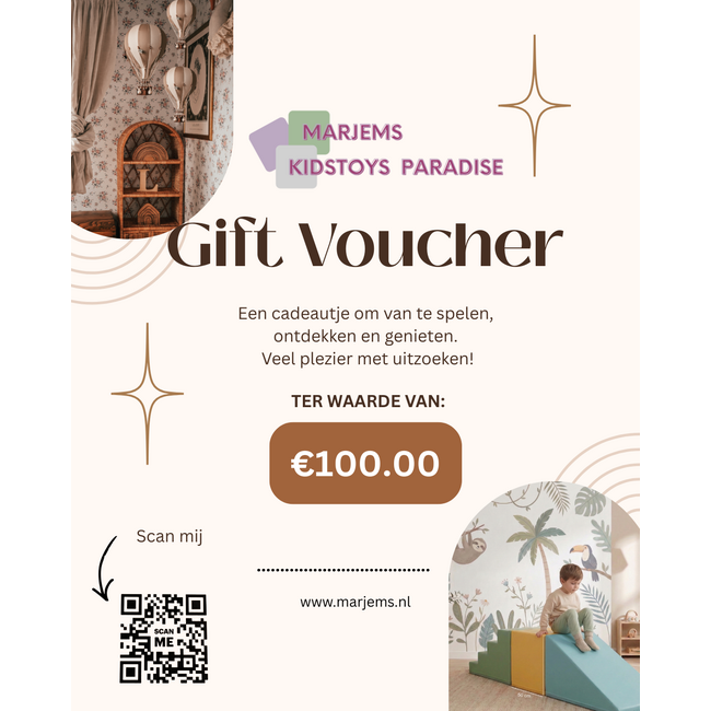 Cadeaubon Marjems digitale waardebon met verschillende bedragen