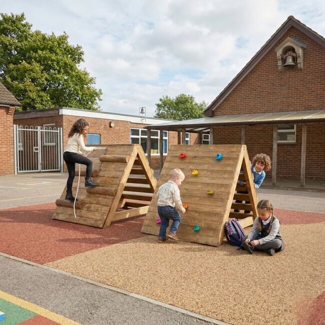 Set de 2 Triangles d'Escalade  Extérieur avec Prises et Corde